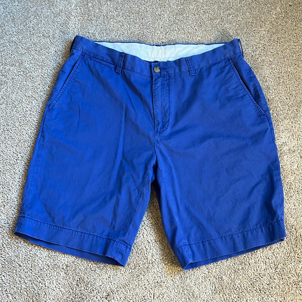 Polo Ralph Lauren Men’s Blue Flat Front Cotton Shorts   Size 34